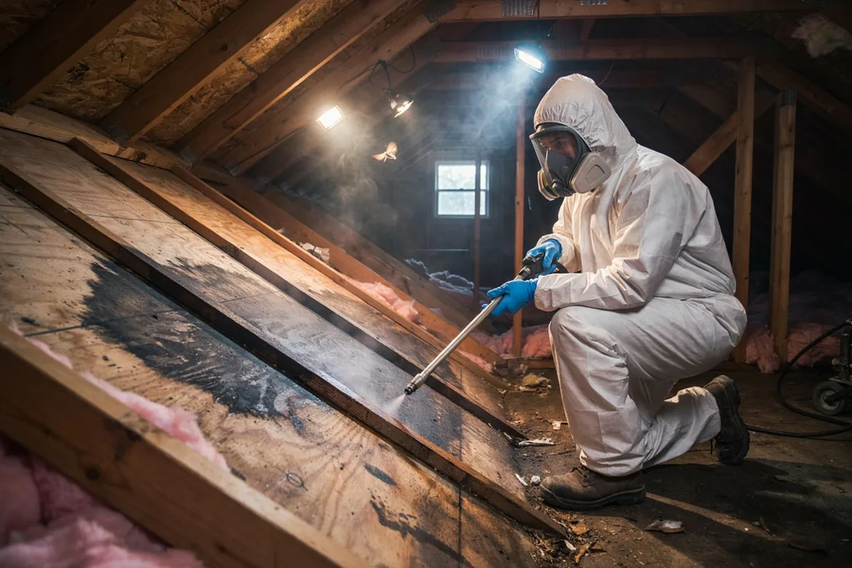 Attic mold remediation in Biloxi, MS